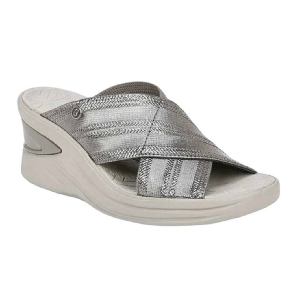 Bzees Vista Charcoal Wedge Sandals